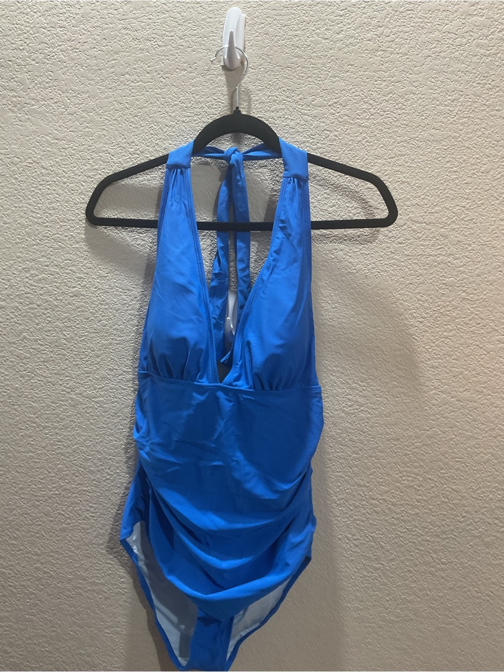 Cupshe Electric Blue Halter One-Piece Swimsuit